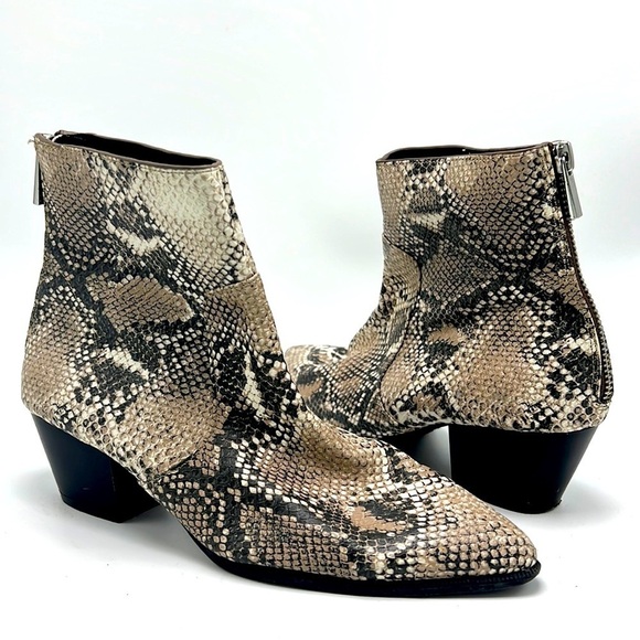 Qupid ankle boots python snake print ankle boots size 6 - Picture 1 of 6